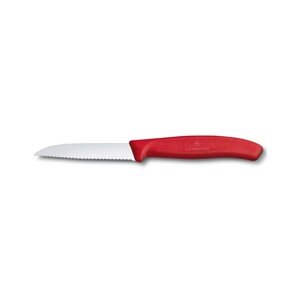 Kuchyňský nůž VICTORINOX Swiss Classic 8 cm - červený,vln. ostří