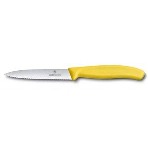 Kuchyňský nůž VICTORINOX  10 cm - žlutý,vln. ostří