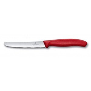 Svačinový nůž VICTORINOX Swiss Classic 11cm - červený, vln. ostří