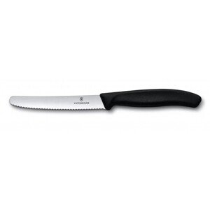 Svačinový nůž VICTORINOX Swiss Classic 11cm - černý, vln. ostří