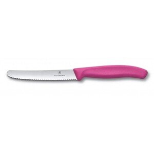 Svačinový nůž VICTORINOX Swiss Classic 11cm - růžový, vln. ostří